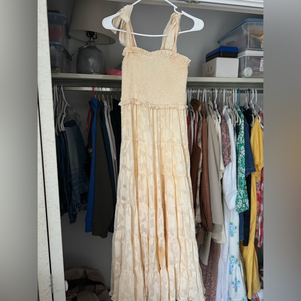 Bloomingdale's Cream Maxi Dress